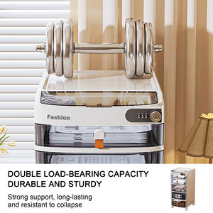 Yatak odası depolama için yatak odası çekmeceli masa depolama el arabası kodlu kilit plastik dolap dolabı altında çok katmanlı - Product Image 3