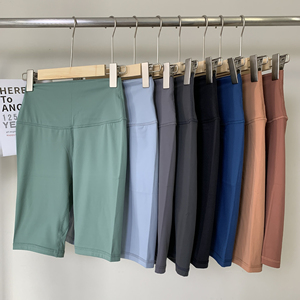 Shorts de Punto de Cintura Alta para Mujer, Color Sólido, Transpirables, Cintura Elástica, Casuales, para Hacer Ejercicio, en Varios Colores - Product Image 2
