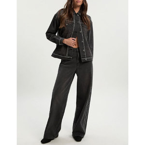 Ropa de calle lavada Vintage 2025 para mujer, abrigo Vaquero de corte informal, chaqueta vaquera impermeable de gran tamaño, decoración con botones en la parte delantera para invierno - Product Image 2