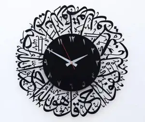 Decorazioni Creative Ramadan orologio decorativo a specchio in legno orologio islamico da parete