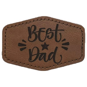Custom Leather Patches for Hats with <b>Adhesive</b> Backing Engraved Logo Durable Labels for Jackets Bags Apparel - Product Image 1