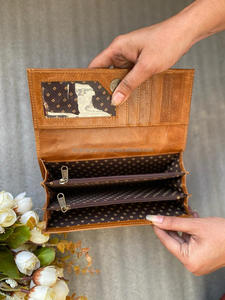 Pochette en cuir véritable fait à la main pour femmes, nouveau Style, élégant, décontracté, pleine fleur, poignée supérieure - Product Image 6