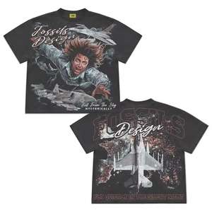 Personalizado con logotipo Vintage Single Stitch 60 poliéster 40 algodón nuevo clásico de gama alta algodón liso al por mayor camiseta completa - Product Image 6