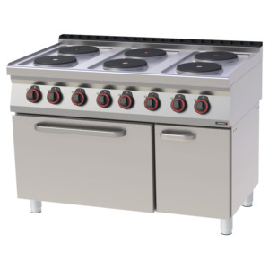 Estufa Eléctrica de 6 Quemadores con Horno Eléctrico Estático GN 2/1 120 V Tipo de Producto: Estufas - Product Image 1