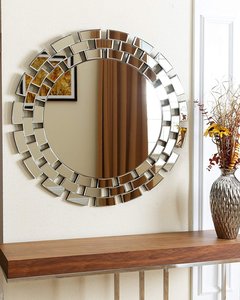 Beautifully Handmade Foyer Hallway Entry Elegant <b>Wall</b> Mount <b>Round</b> Glass <b>Mirror</b> for Home Decor - Product Image 1