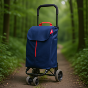 Utility <b>Cart</b> 50L Twin Shopping Trolley Blue 52x39x95cm - Product Image 3