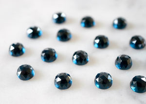 หินพลอยบุษราคัมสีฟ้าลอนดอนธรรมชาติขนาด10มม. หินกลมสังเคราะห์แบบหลวมของขวัญมากมายสำหรับเธอ - Product Image 2
