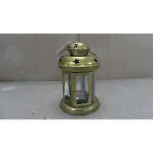 <b>Grey</b> Powder Coated with Star Cut out work Metal Iron Lantern High Quality Classic Customized Modern Tableware Lantern - Product Image 3