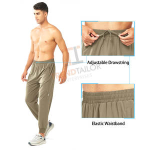 Pantalones deportivos para hombre, tela ligera y transpirable con cintura elástica para un uso diario cómodo, diseño ajustado, pantalones deportivos para hombre - Product Image 3