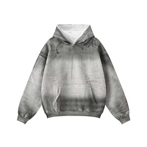 Sweat à capuche surdimensionné vintage pour homme personnalisé, lourd, délavé à l'acide, déchiré, 100% coton, pour l'hiver - Product Image 4