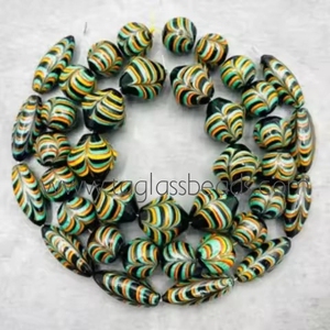 Lujo 10mm Millefiori Crystal Lampwork Glass Beads Hecho a mano India Negro Azul Diseños de joyería personalizados Mejor proveedor Caja de embalaje - Product Image 4