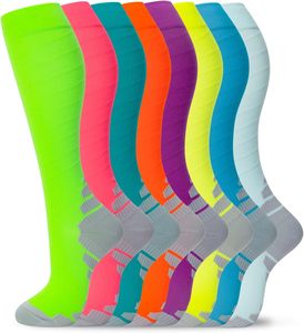 Sports <b>Compression</b> Stockings Striped Knitted Crew <b>Running</b> Summer Breathable Professional Long Calf Stockings - Product Image 1