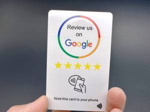 บัตรพีวีซีรีวิว Google ที่พิมพ์แบบกําหนดเองสองด้านพร้อมรหัส NFC และ QR - Product Image 4