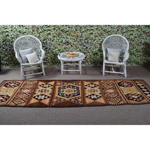 Turkish Vintage <b>Rug</b>, 3.1x10.8 ft <b>Runner</b> <b>Rug</b>, Brown Floral <b>Rug</b> - Product Image 3
