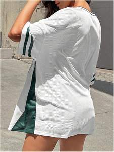 Maillot de Football Américain en Maille Surdimensionné Unisexe avec Chiffre Graphique, Col V, Baggy, Streetwear, Y2K, Personnalisable - Product Image 2