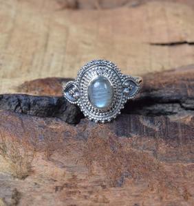 Forma ovalada labradorita Natural Multi fuego anillo hecho a mano joyería sólida plata esterlina 925 piedra preciosa anillo de plata esterlina joyería - Product Image 4