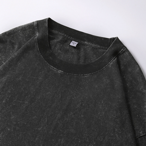 Custom <b>Logo</b> High Quality Wholesale 230grams Heavy 100% Cotton Washed Oversized Long Sleeve Acid Wash Vintage t Shirt - Product Image 2