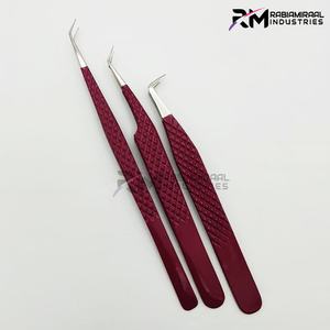 แหนบต่อขนตา RMI รุ่นยอดนิยม สีเงินปลายแหลมและสีน้ำตาลเข้มเคลือบผง  45 องศา ชุด 3 หัวต่างกัน - Product Image 6