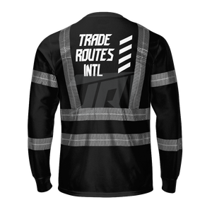 Ensemble de vêtements de travail imperméables en polyester à prix compétitifs, vêtements de sécurité réfléchissants avec logo personnalisé, bavette à boutons, col rond - Product Image 6