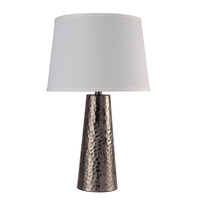 Lampe de lecture de table en métal moderne élégante avec finition antique et bel abat-jour pour table de nuit décorative pour la maison