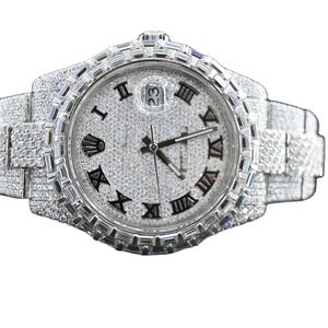 Montre de luxe de qualité supérieure bijoux montre Hip Hop automatique Iced Out VVS clarté Moissanite diamant clouté pour hommes - Product Image 1