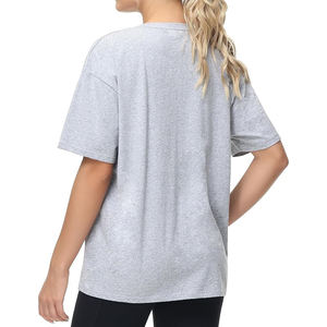 Respirant femmes décontracté surdimensionné T-Shirts été col rond manches courtes entraînement goutte épaule femmes t-shirt - Product Image 5