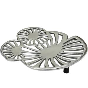 Floral Aluminum <b>Trivet</b> Decorative Heat Resistant Perforated <b>Metal</b> Hot Pad Stylish Accent Elegant Silver Kitchen Cookware Stand - Product Image 1