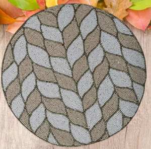 <b>Beaded</b> <b>Placemat</b> Handmade Round Charger for Luxury Dining & Holiday Decor Unique Piece Handmade <b>Beaded</b>, <b>Placemat</b>, Housewarming - Product Image 5