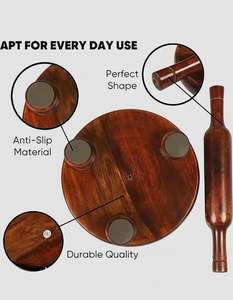 Wooden Rolling Pin Board Roti <b>Chapati</b> <b>Maker</b> Handcrafted Eco-Friendly Floral Pattern Kitchen Essential Traditional Indian Cooking - Product Image 6