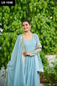 Nuevo diseñador de ropa de boda y Festival para mujeres, trabajo de bordado pesado, Anarkali, colecciones de vestidos listos para usar con traje de talla grande - Product Image 2