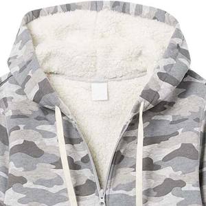 65% coton 35% polaire fermeture éclair Logo personnalisé broderie impression Camouflage nouveau Design Sports d'hiver respirant sweats à capuche basiques - Product Image 6