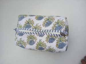 Pochette de toilette unisexe en coton imprimé à la main, petite trousse de voyage, imprimé autruche, fermeture éclair, imperméable, style bohème - Product Image 3