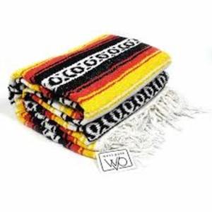 <b>Woven</b> Serape <b>Blanket</b> Floral and Solid Pattern Knitted Technique Festival Style Mexican Falsa for Beach Picnic Yoga Camping by hi - Product Image 2