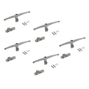 Set di Emuca di 5 supporti per mensola in Zamak verniciato grigio per struttura Zero, escluse le tavole di legno - Product Image 1