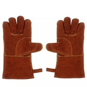 Construction industrielle personnalisée Gants de travail en cuir de chèvre vache fendue Sécurité Gant de soudage en peau de chèvre peau de vache cyclisme extérieur décontracté - Product Image 1