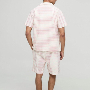 Ensemble t-shirt et short d'été en polyester/coton respirant et décontracté pour hommes, 2 pièces personnalisées - Product Image 4