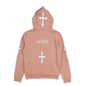 เสื้อฮู้ดมีซิปสำหรับผู้ชายผ้าฝ้าย80% 20% ผ้าโพลีเอสเตอร์ย้อมสีโลโก้แบบกำหนดเองขนาดพิเศษแบบลำลองสำหรับผู้ชาย - Product Image 2