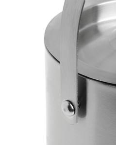 Minimalist Stainless Steel Ice <b>Bucket</b> with Handle and <b>Lid</b> Sleek Cylindrical Design Insulated for Home Bar Parties and Gifting - Product Image 3