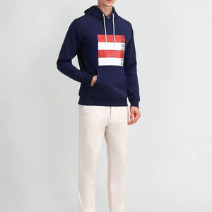 Sweat-shirt à capuche d'hiver avec logo personnalisé et imprimé de base en coton mélangé épais pour hommes - Product Image 2