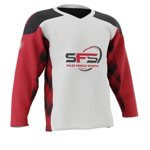 เสื้อฮอกกี้น้ำแข็งแบบยูนิเซ็กซ์คุณภาพสูงพร้อมโลโก้พิมพ์ลายแบบซับลิเมชั่น สีสันตามสั่ง ผลิตจากโพลีเอสเตอร์ 100% ขนาดสำหรับผู้ใหญ่ - Product Image 4