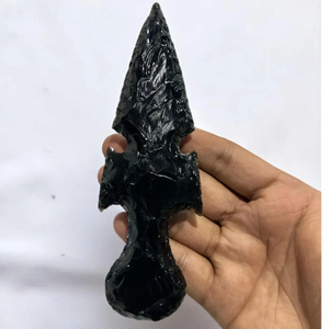 Cuchillos grandes de obsidiana negra-Dagas de cristal hechas a mano-Lote a granel - Product Image 3