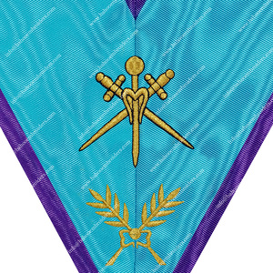 COLLIER D'OFFICIER DE REGALIA MAÇONNIQUE DE MEMPHIS MAÎTRE DE CÉRÉMONIE DU RITE MISRAIM - Product Image 2