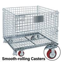 Cage en treillis métallique galvanisé empilable et verrouillable pour stockage, palette en acier pour protection logistique en entrepôt