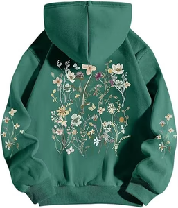 Sweat à capuche oversize pour femme, style formel d'été, coupe ample, tricoté en polaire, manches longues, confortable à l'avant - Product Image 4