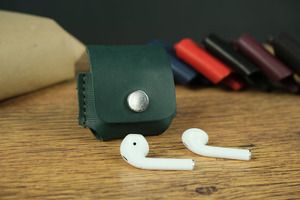 Housse en cuir véritable pour Air Pods Housse de protection antichoc Air pods Support pour casque sans fil - Product Image 3