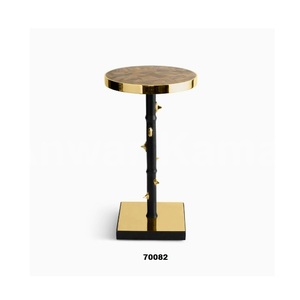 Venta caliente hermosa mesa de centro redonda de Metal marrón mesas auxiliares para sala de estar dormitorio balcón Decoración - Product Image 1