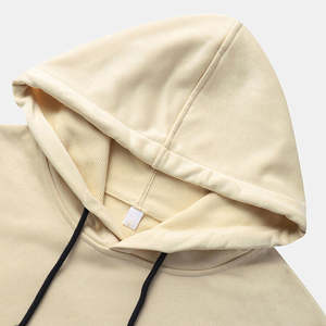 Sweat-shirt à capuche unisexe en molleton 100% coton, lourd, délavé à l'acide, brodé sur mesure, imprimé en relief, motif uni, vêtement d'automne - Product Image 4