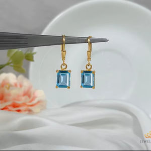 Pendientes de Botón de Plata de Ley 925 con Oro de 14K y Rodio, con Circonita, Forma Octogonal, Joyería Elegante con Piedras Preciosas para Mujer, Regalo para Fiesta - Product Image 1