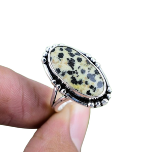 Tendencia 925 plata esterlina hecha a mano dálmata anillo de piedras preciosas joyería 925 estampado mejor calidad anillo de regalo de boda joyería - Product Image 1