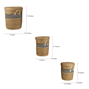Cesta de almacenamiento de jacinto de agua de primera lista Precio barato Cesta organizadora al por mayor para lavandería Cestas de almacenamiento de alta calidad de Vietnam - Product Image 2